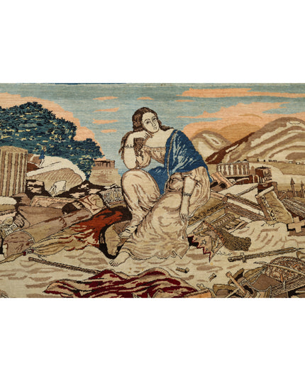 Tabriz 3' 8" X 2' 10" Hand Knotted Wool Rug 3' 8" X 2' 10" (112 X 86) / Ivory / Wool