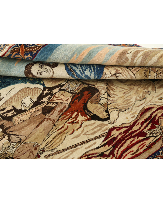 Tabriz 3' 8" X 2' 10" Hand Knotted Wool Rug 3' 8" X 2' 10" (112 X 86) / Ivory / Wool