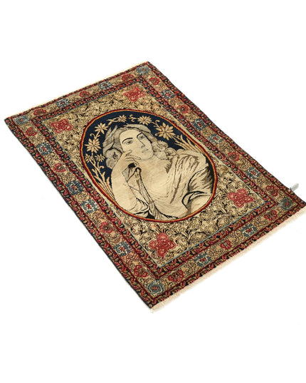 Tabriz 1' 11" X 2' 10" Hand Knotted Wool Rug 1' 11" X 2' 10" (59 X 86) / Ivory / Wool