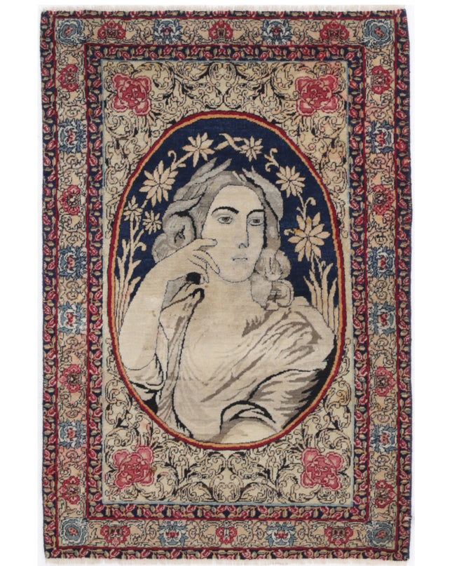 Tabriz 1' 11" X 2' 10" Hand Knotted Wool Rug 1' 11" X 2' 10" (59 X 86) / Ivory / Wool