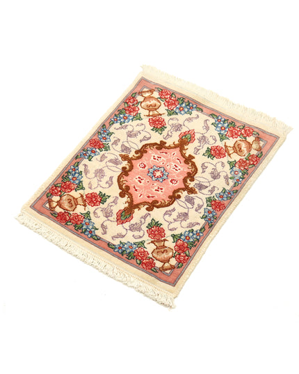 Tabriz 0' 11" X 1' 3" Hand Knotted Wool Rug 0' 11" X 1' 3" (28 X 38) / Ivory / Wool