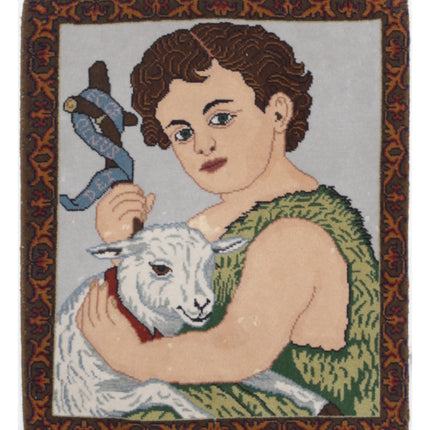 Tabriz 1' 6" X 1' 10" Hand Knotted Wool Rug 1' 6" X 1' 10" (46 X 56) / Grey / Wool