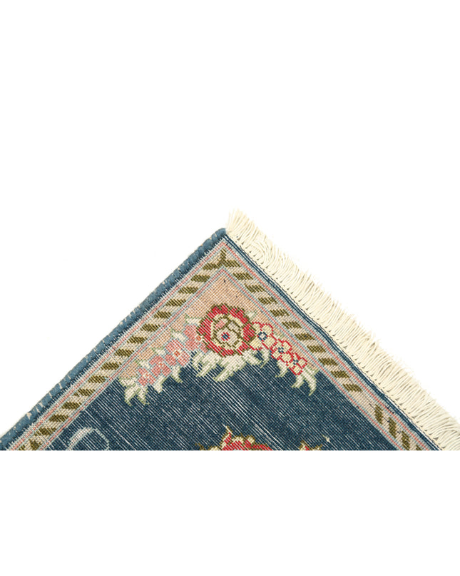 Tabriz 1' 1" X 1' 3" Hand Knotted Wool Rug 1' 1" X 1' 3" (33 X 38) / Blue / Wool