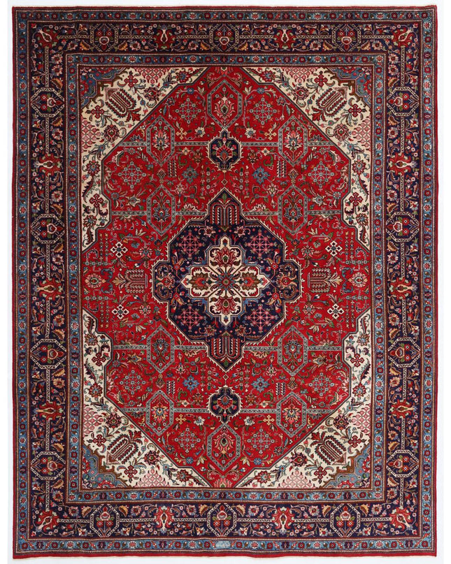 Tabriz 9' 7" X 12' 5" Hand Knotted Wool Rug 9' 7" X 12' 5" (292 X 379) / Red / Wool