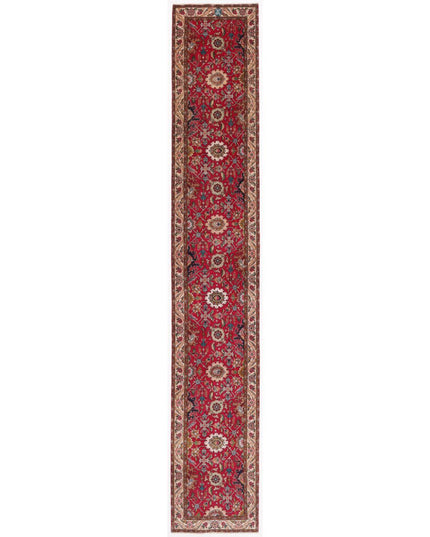 Tabriz 2' 7" X 15' 4" Hand Knotted Wool Rug 2' 7" X 15' 4" (79 X 467) / Red / Wool