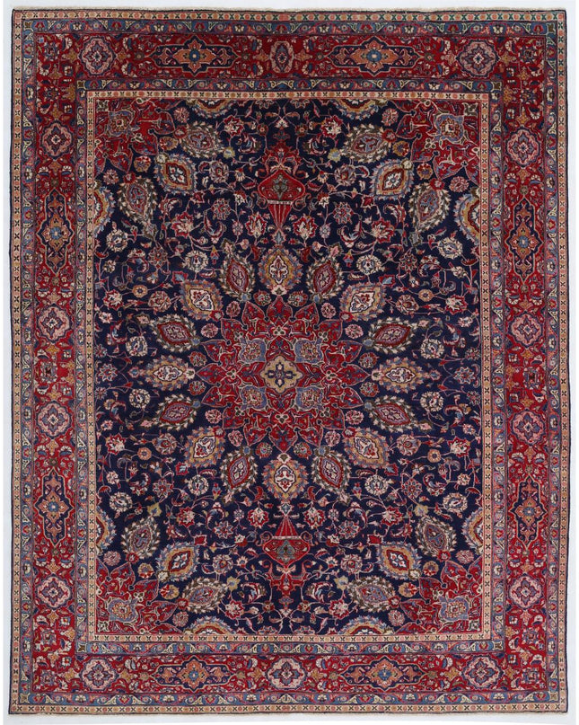 Tabriz 9' 6" X 12' 0" Hand Knotted Wool Rug 9' 6" X 12' 0" (290 X 366) / Blue / Wool