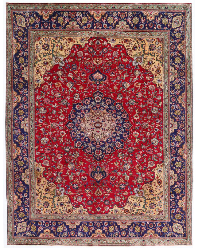 Tabriz 10' 1" X 13' 0" Hand Knotted Wool Rug 10' 1" X 13' 0" (307 X 396) / Red / Wool