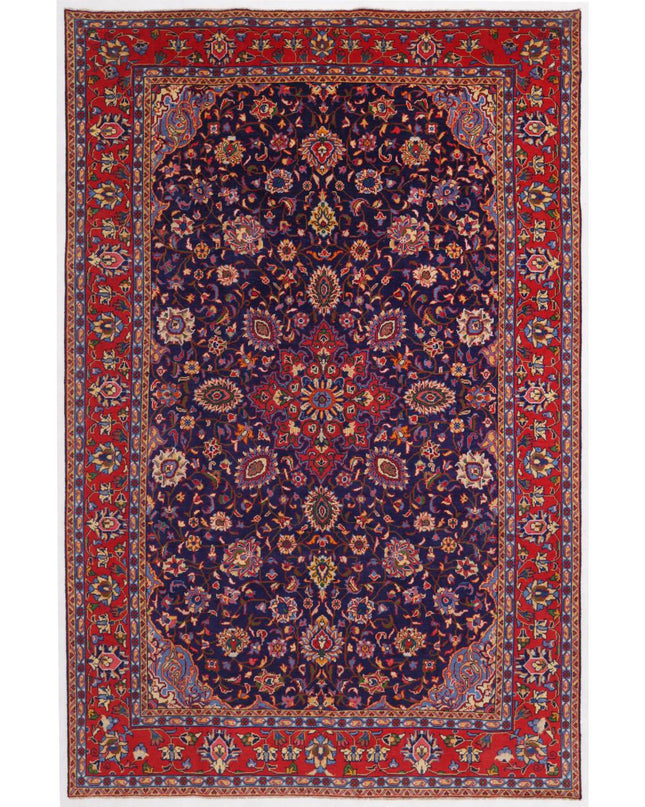 Tabriz 7' 1" X 10' 10" Hand Knotted Wool Rug 7' 1" X 10' 10" (216 X 330) / Blue / Wool