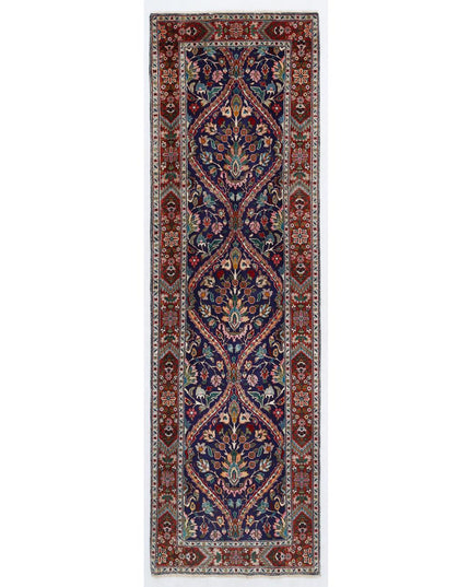 Tabriz 3' 2" X 10' 10" Hand Knotted Wool Rug 3' 2" X 10' 10" (97 X 330) / Blue / Wool