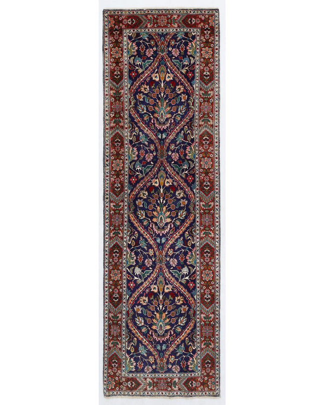 Tabriz 3' 2" X 10' 10" Hand Knotted Wool Rug 3' 2" X 10' 10" (97 X 330) / Blue / Wool