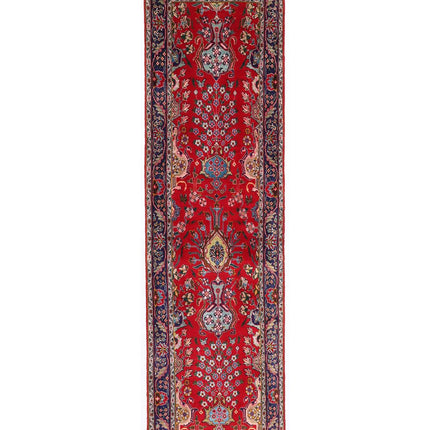 Tabriz 2' 9" X 9' 5" Hand Knotted Wool Rug 2' 9" X 9' 5" (84 X 287) / Red / Wool