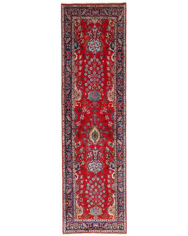 Tabriz 2' 9" X 9' 5" Hand Knotted Wool Rug 2' 9" X 9' 5" (84 X 287) / Red / Wool