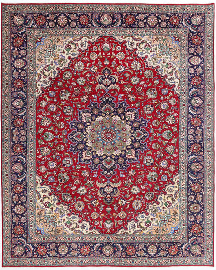 Tabriz 9' 7" X 12' 1" Hand Knotted Wool Rug 9' 7" X 12' 1" (292 X 368) / Red / Wool