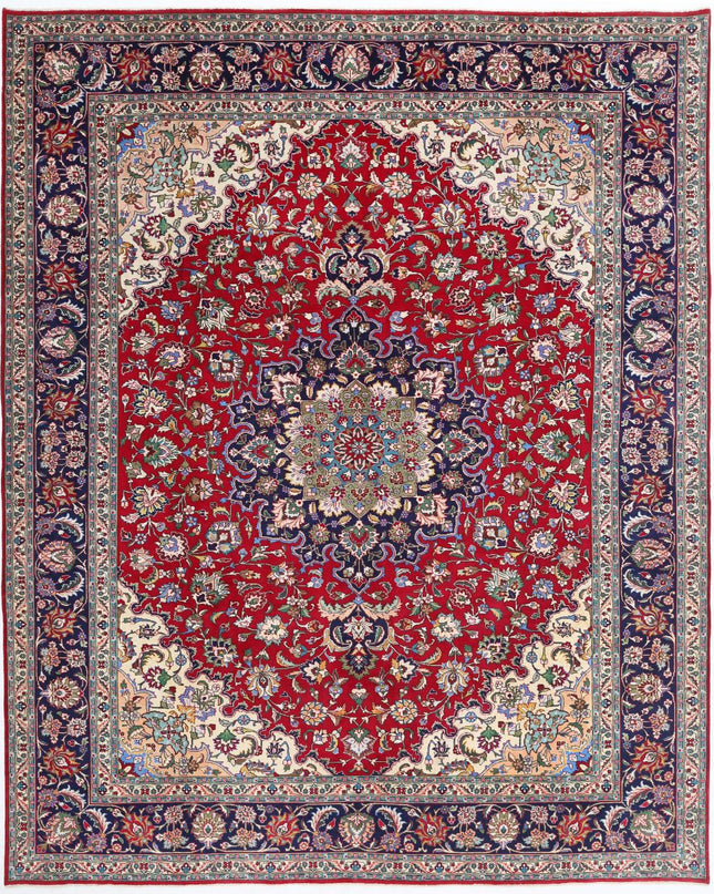 Tabriz 9' 7" X 12' 1" Hand Knotted Wool Rug 9' 7" X 12' 1" (292 X 368) / Red / Wool