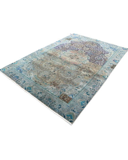 Tabriz 6' 0" X 8' 11" Hand Knotted Wool Rug 6' 0" X 8' 11" (183 X 272) / Grey / Wool