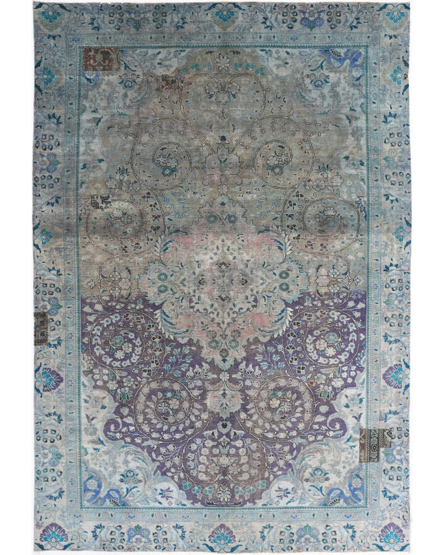 Tabriz 6' 0" X 8' 11" Hand Knotted Wool Rug 6' 0" X 8' 11" (183 X 272) / Grey / Wool
