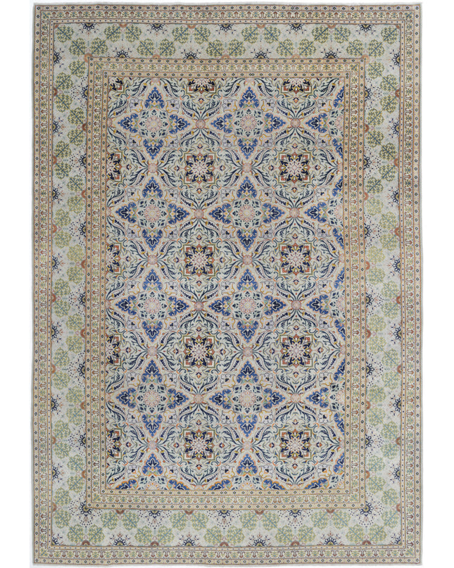 Tabriz 8' 1" X 11' 9" Hand Knotted Wool Rug 8' 1" X 11' 9" (246 X 358) / Grey / Wool