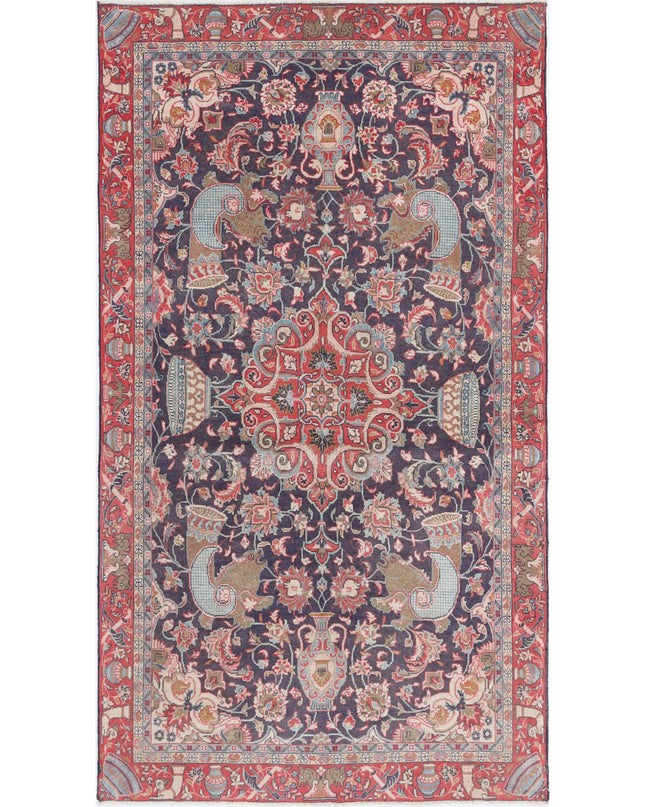 Tabriz 3' 3" X 6' 10" Hand Knotted Wool Rug 3' 3" X 6' 10" (99 X 208) / Blue / Wool