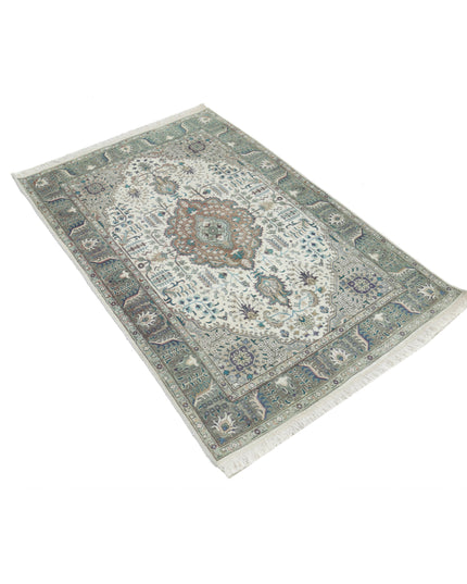 Tabriz 3' 2" X 5' 0" Hand Knotted Wool Rug 3' 2" X 5' 0" (97 X 152) / Ivory / Wool