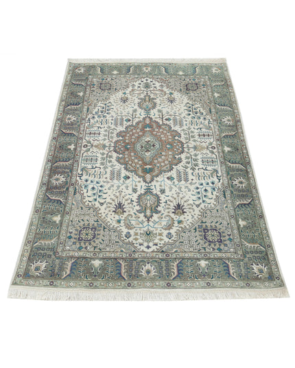 Tabriz 3' 2" X 5' 0" Hand Knotted Wool Rug 3' 2" X 5' 0" (97 X 152) / Ivory / Wool