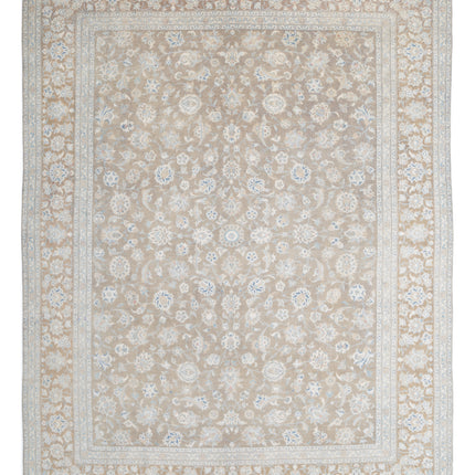 Tabriz 9' 9" X 13' 1" Hand Knotted Wool Rug 9' 9" X 13' 1" (297 X 399) / Taupe / Wool