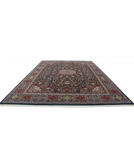 Tabriz 9' 11" X 13' 9" Hand Knotted Wool Rug 9' 11" X 13' 9" (302 X 419) / Blue / Wool