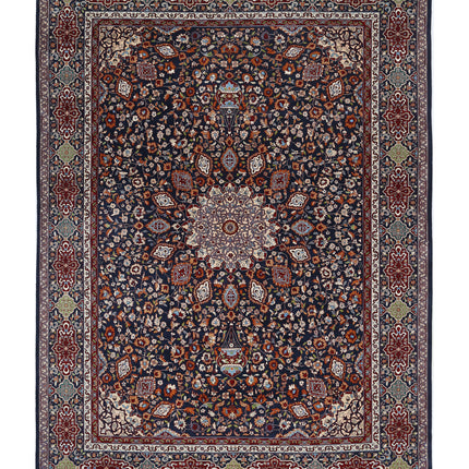 Tabriz 9' 11" X 13' 9" Hand Knotted Wool Rug 9' 11" X 13' 9" (302 X 419) / Blue / Wool