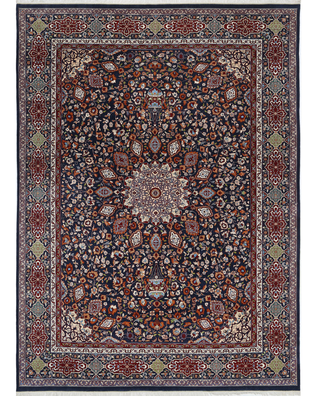 Tabriz 9' 11" X 13' 9" Hand Knotted Wool Rug 9' 11" X 13' 9" (302 X 419) / Blue / Wool