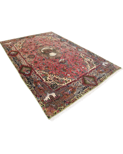 Tabriz 6' 8" X 10' 10" Hand Knotted Wool Rug 6' 8" X 10' 10" (203 X 330) / Pink / Wool