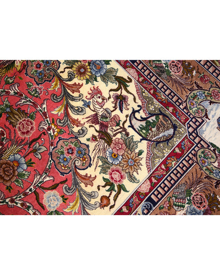 Tabriz 6' 8" X 10' 10" Hand Knotted Wool Rug 6' 8" X 10' 10" (203 X 330) / Pink / Wool