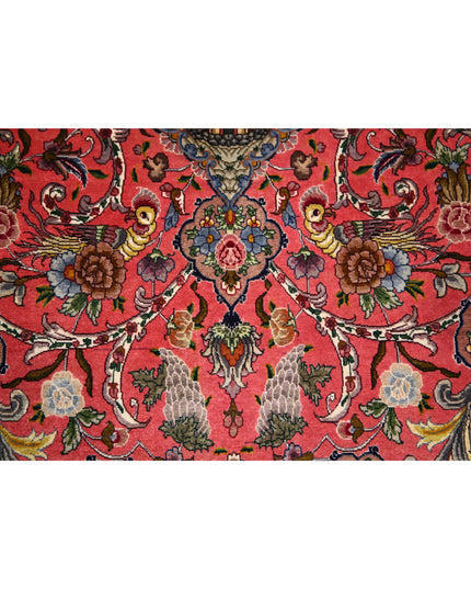 Tabriz 6' 8" X 10' 10" Hand Knotted Wool Rug 6' 8" X 10' 10" (203 X 330) / Pink / Wool