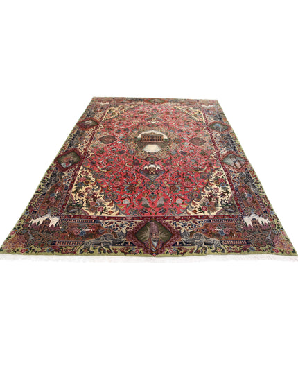 Tabriz 6' 8" X 10' 10" Hand Knotted Wool Rug 6' 8" X 10' 10" (203 X 330) / Pink / Wool