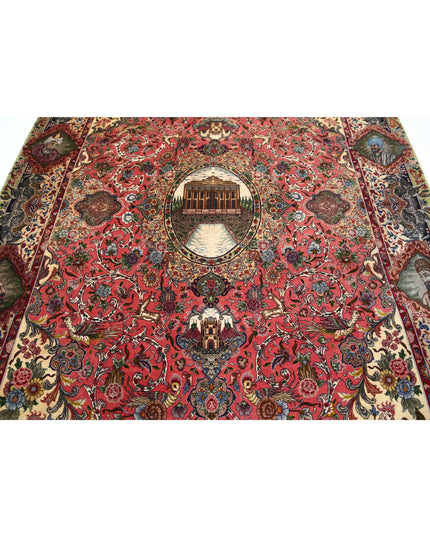 Tabriz 6' 8" X 10' 10" Hand Knotted Wool Rug 6' 8" X 10' 10" (203 X 330) / Pink / Wool