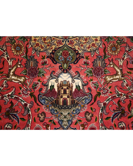 Tabriz 6' 8" X 10' 10" Hand Knotted Wool Rug 6' 8" X 10' 10" (203 X 330) / Pink / Wool