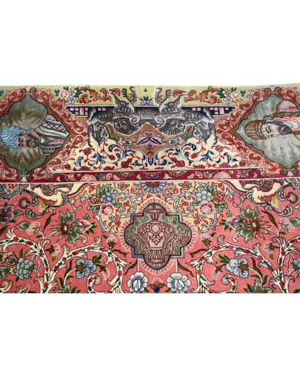 Tabriz 6' 8" X 10' 10" Hand Knotted Wool Rug 6' 8" X 10' 10" (203 X 330) / Pink / Wool