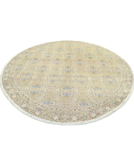 Tabriz 9' 2" X 9' 7" Hand Knotted Wool Rug 9' 2" X 9' 7" (280 X 292) / Green / Wool