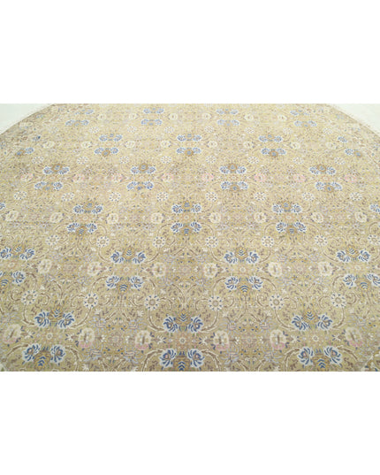 Tabriz 9' 2" X 9' 7" Hand Knotted Wool Rug 9' 2" X 9' 7" (280 X 292) / Green / Wool