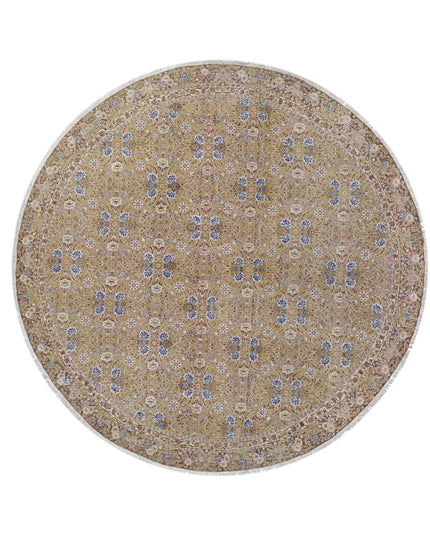 Tabriz 9' 2" X 9' 7" Hand Knotted Wool Rug 9' 2" X 9' 7" (280 X 292) / Green / Wool