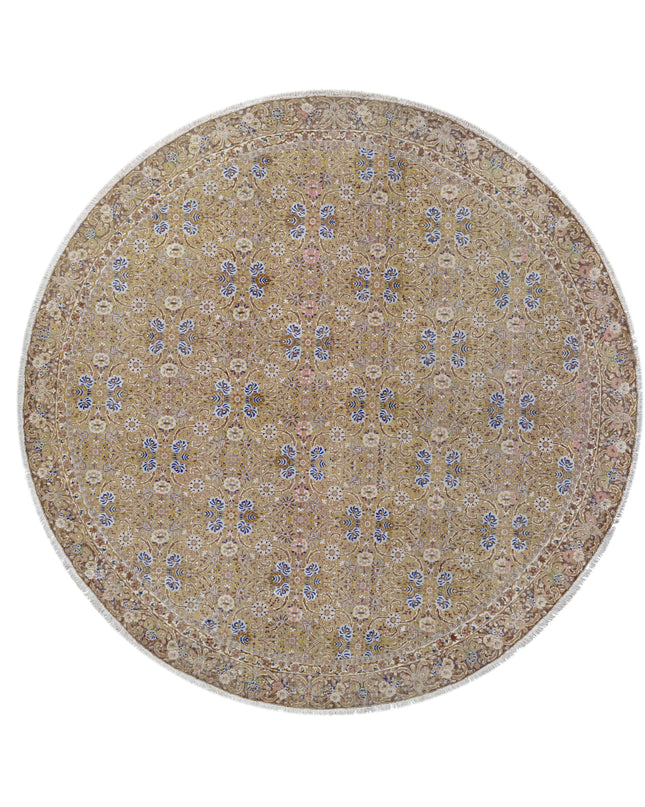 Tabriz 9' 2" X 9' 7" Hand Knotted Wool Rug 9' 2" X 9' 7" (280 X 292) / Green / Wool