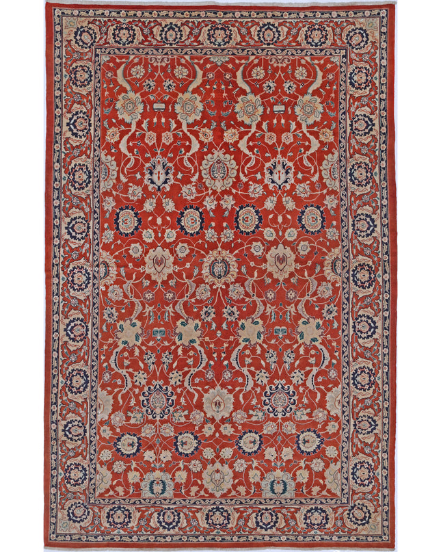 Tabriz 5' 8" X 8' 10" Hand Knotted Wool Rug 5' 8" X 8' 10" (173 X 269) / Red / Wool