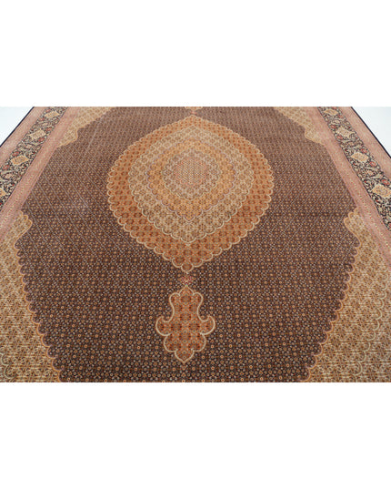 Tabriz 11' 5" X 15' 10" Hand Knotted Wool Rug 11' 5" X 15' 10" (348 X 482) / Black / Wool