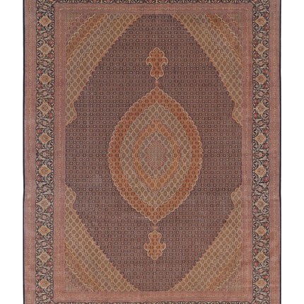 Tabriz 11' 5" X 15' 10" Hand Knotted Wool Rug 11' 5" X 15' 10" (348 X 482) / Black / Wool