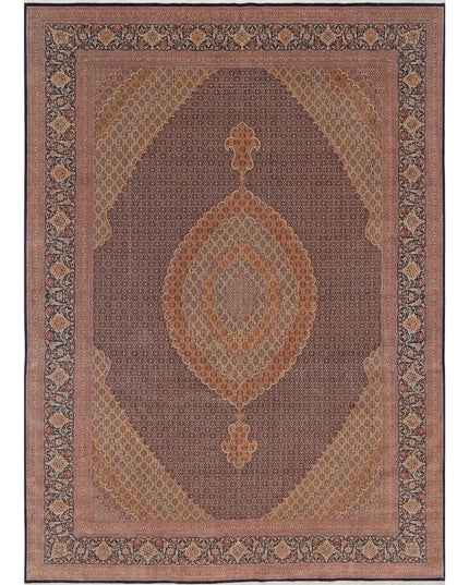Tabriz 11' 5" X 15' 10" Hand Knotted Wool Rug 11' 5" X 15' 10" (348 X 482) / Black / Wool