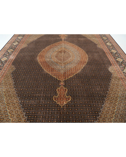 Tabriz 11' 5" X 16' 6" Hand Knotted Wool Rug 11' 5" X 16' 6" (348 X 503) / Black / Wool