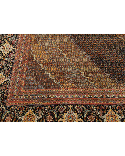 Tabriz 11' 5" X 16' 6" Hand Knotted Wool Rug 11' 5" X 16' 6" (348 X 503) / Black / Wool