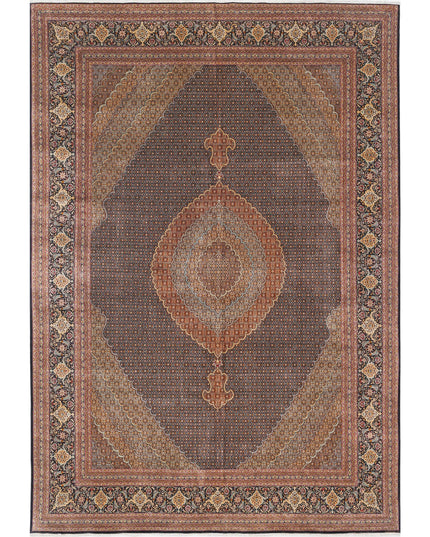 Tabriz 11' 5" X 16' 6" Hand Knotted Wool Rug 11' 5" X 16' 6" (348 X 503) / Black / Wool