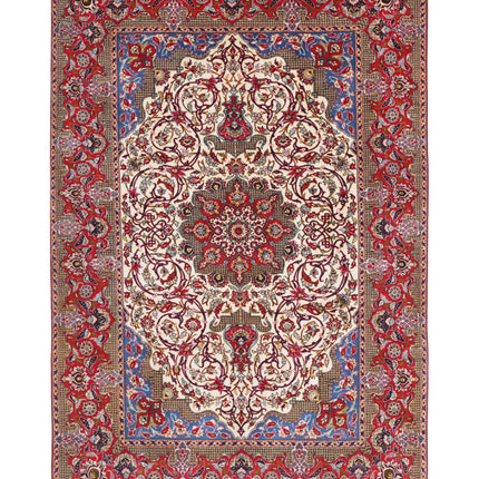 Tabriz 8' 5" X 12' 9" Hand Knotted Wool Rug 8' 5" X 12' 9" (257 X 389) / Ivory / Wool