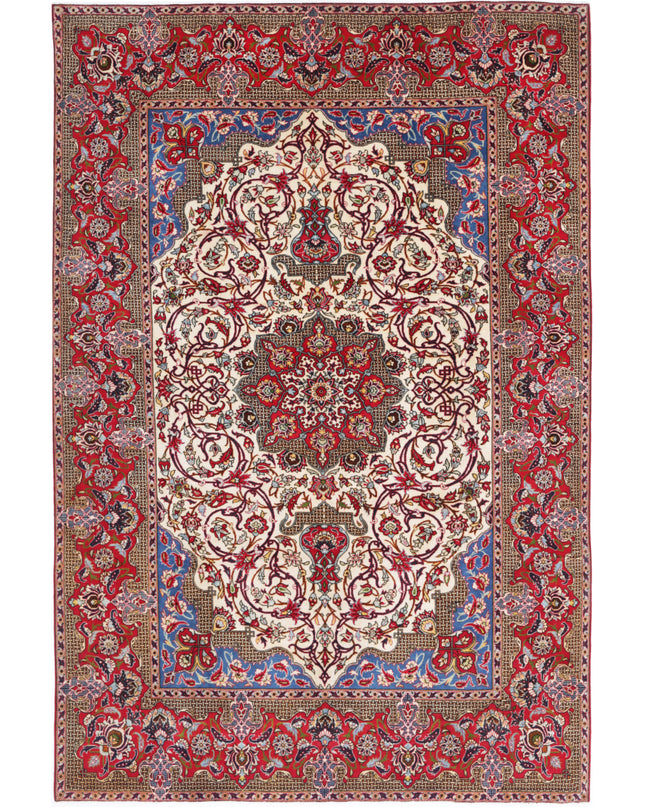 Tabriz 8' 5" X 12' 9" Hand Knotted Wool Rug 8' 5" X 12' 9" (257 X 389) / Ivory / Wool