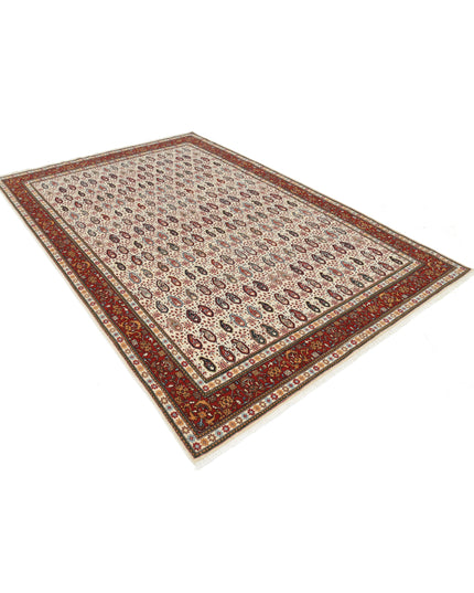Tabriz 6' 5" X 9' 5" Hand Knotted Wool Rug 6' 5" X 9' 5" (196 X 287) / Ivory / Wool