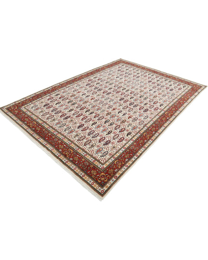 Tabriz 6' 5" X 9' 5" Hand Knotted Wool Rug 6' 5" X 9' 5" (196 X 287) / Ivory / Wool